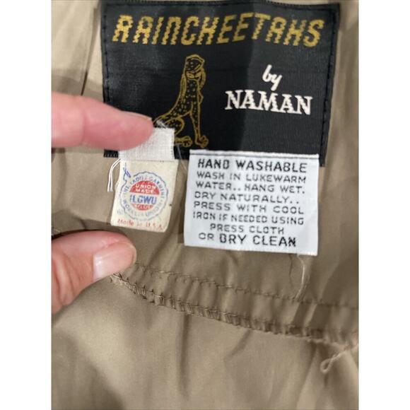 Vintage Rain Cheetahs Trench Coat Light Weight Brown Size 6 S/M Pockets Rain - Picture 11 of 11